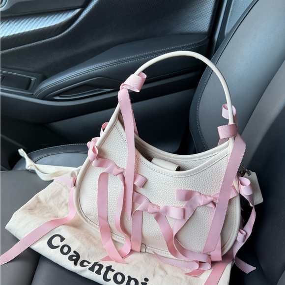 Coach Cream and Pink Shoulder Bag